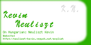 kevin neuliszt business card